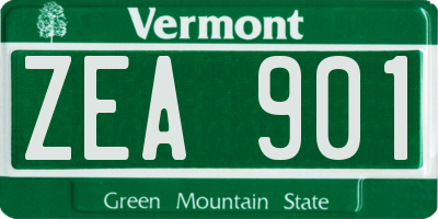 VT license plate ZEA901