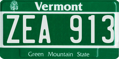 VT license plate ZEA913