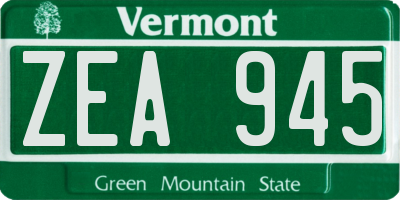 VT license plate ZEA945