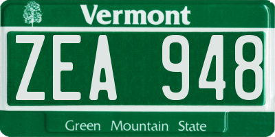 VT license plate ZEA948