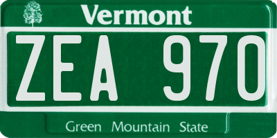 VT license plate ZEA970