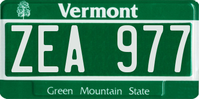 VT license plate ZEA977