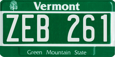 VT license plate ZEB261