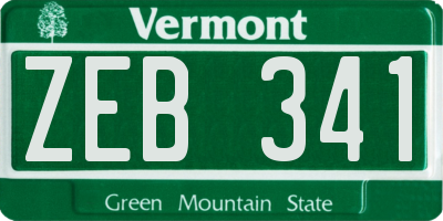 VT license plate ZEB341