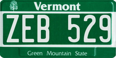 VT license plate ZEB529