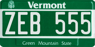 VT license plate ZEB555