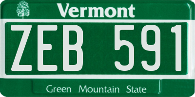 VT license plate ZEB591