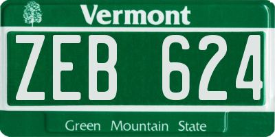 VT license plate ZEB624