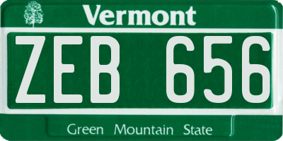 VT license plate ZEB656