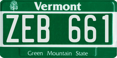 VT license plate ZEB661