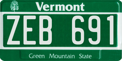 VT license plate ZEB691