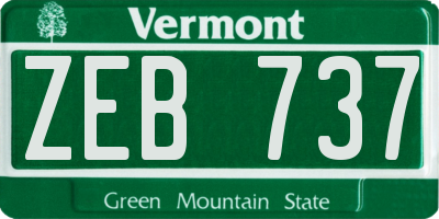 VT license plate ZEB737