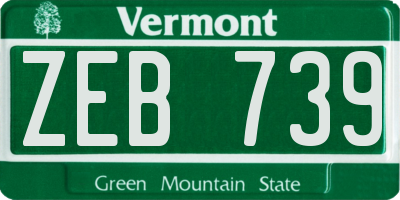 VT license plate ZEB739
