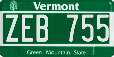 VT license plate ZEB755