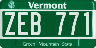 VT license plate ZEB771