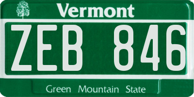 VT license plate ZEB846