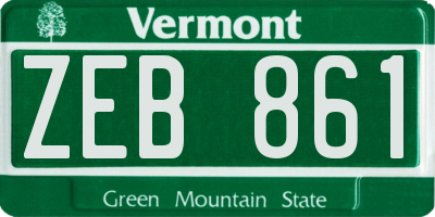 VT license plate ZEB861
