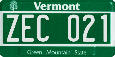 VT license plate ZEC021