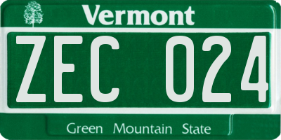 VT license plate ZEC024