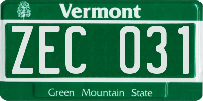 VT license plate ZEC031