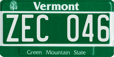 VT license plate ZEC046