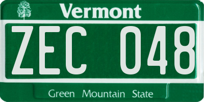 VT license plate ZEC048
