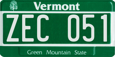 VT license plate ZEC051