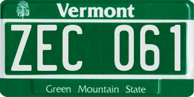 VT license plate ZEC061
