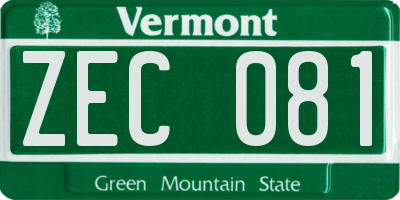VT license plate ZEC081