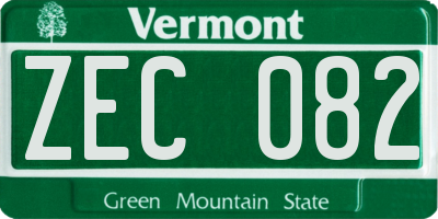 VT license plate ZEC082