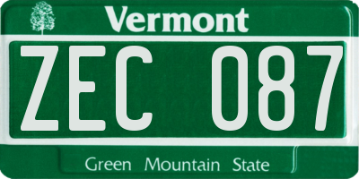 VT license plate ZEC087