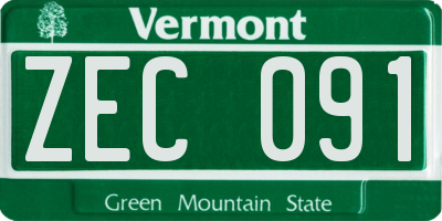 VT license plate ZEC091