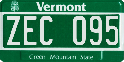 VT license plate ZEC095