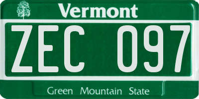 VT license plate ZEC097