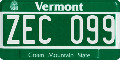 VT license plate ZEC099