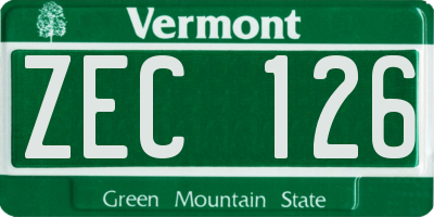VT license plate ZEC126