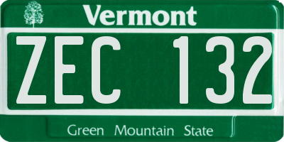 VT license plate ZEC132