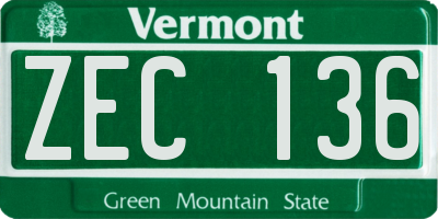 VT license plate ZEC136