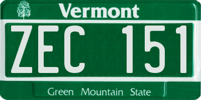 VT license plate ZEC151