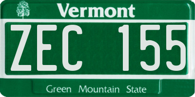 VT license plate ZEC155
