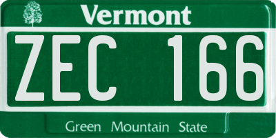 VT license plate ZEC166