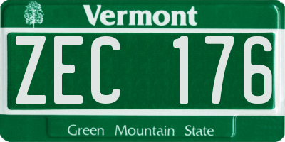 VT license plate ZEC176