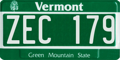 VT license plate ZEC179