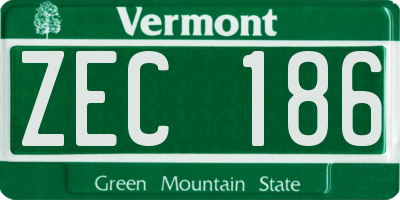 VT license plate ZEC186