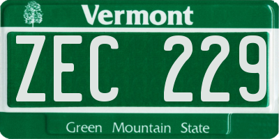 VT license plate ZEC229