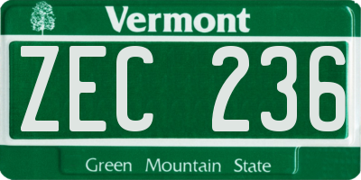 VT license plate ZEC236
