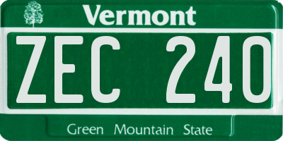 VT license plate ZEC240