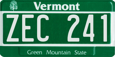 VT license plate ZEC241