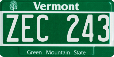 VT license plate ZEC243