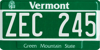 VT license plate ZEC245